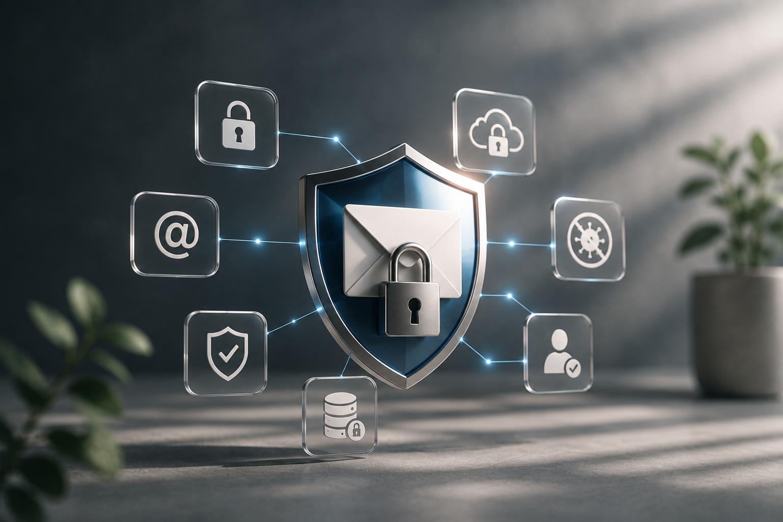 Correo corporativo protegido con cifrado, firewall y autenticación en dos pasos